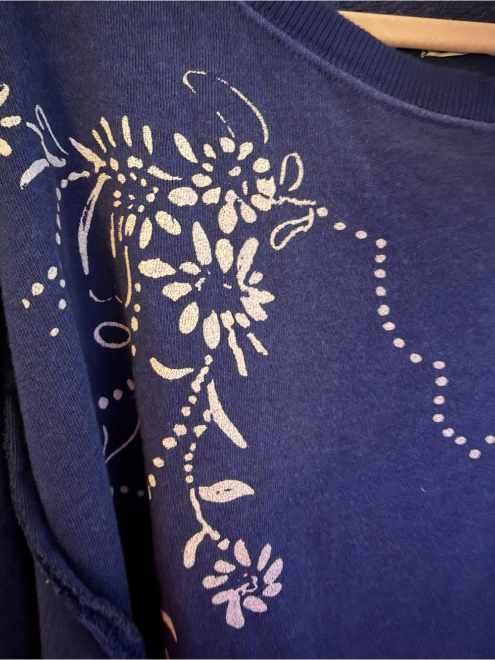 We The Free Navy Pullover with Floral Detail - Picture 3 of 4